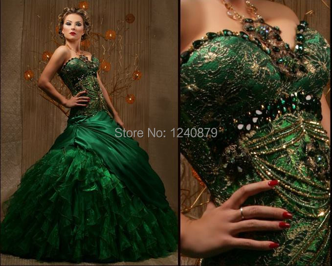 emerald wedding dresses