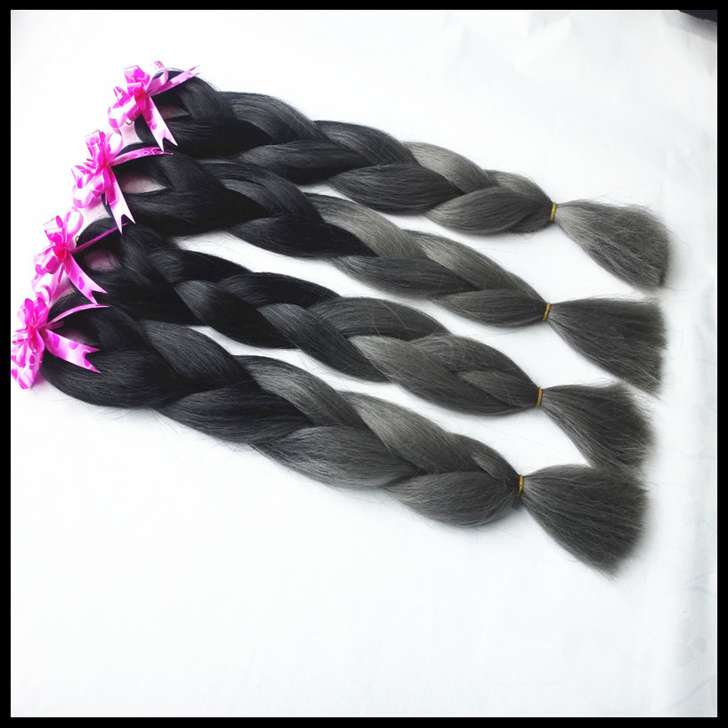 Braiding Hair African Ombre Braiding Hair Black Gray Expression