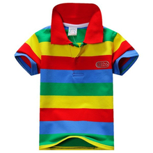 New Summer 1-7Y Baby Children Boys Striped T-shirts Minions Kids Tops Sports Tee Polo Shirts Clothing