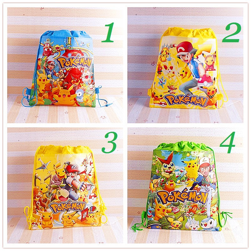 Sac de cordon en tissu non tissé à motif de dessin animé pour enfants avec