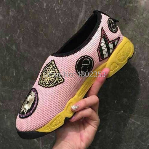 2015 New Fashion Sneakers For Women Embroidered Graffiti Chaussure Femme Platform Mesh Breathable Fashion Sneakers Shoes