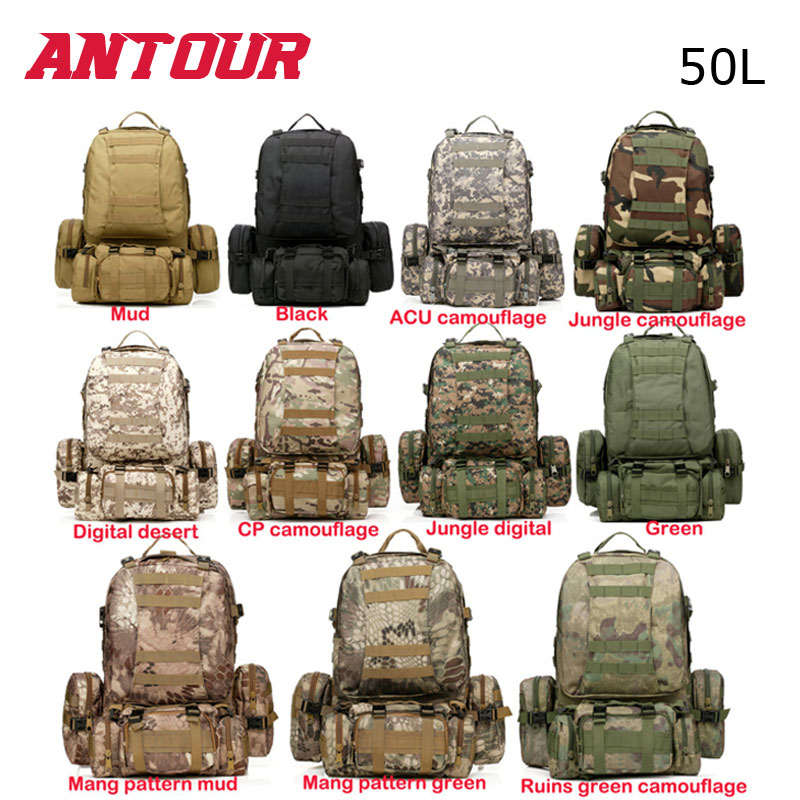 Free Shipping 2016 11 Colors New Large 50L Molle Assault Tactical Outdoor Military Rucksacks Backpack Camping Bag