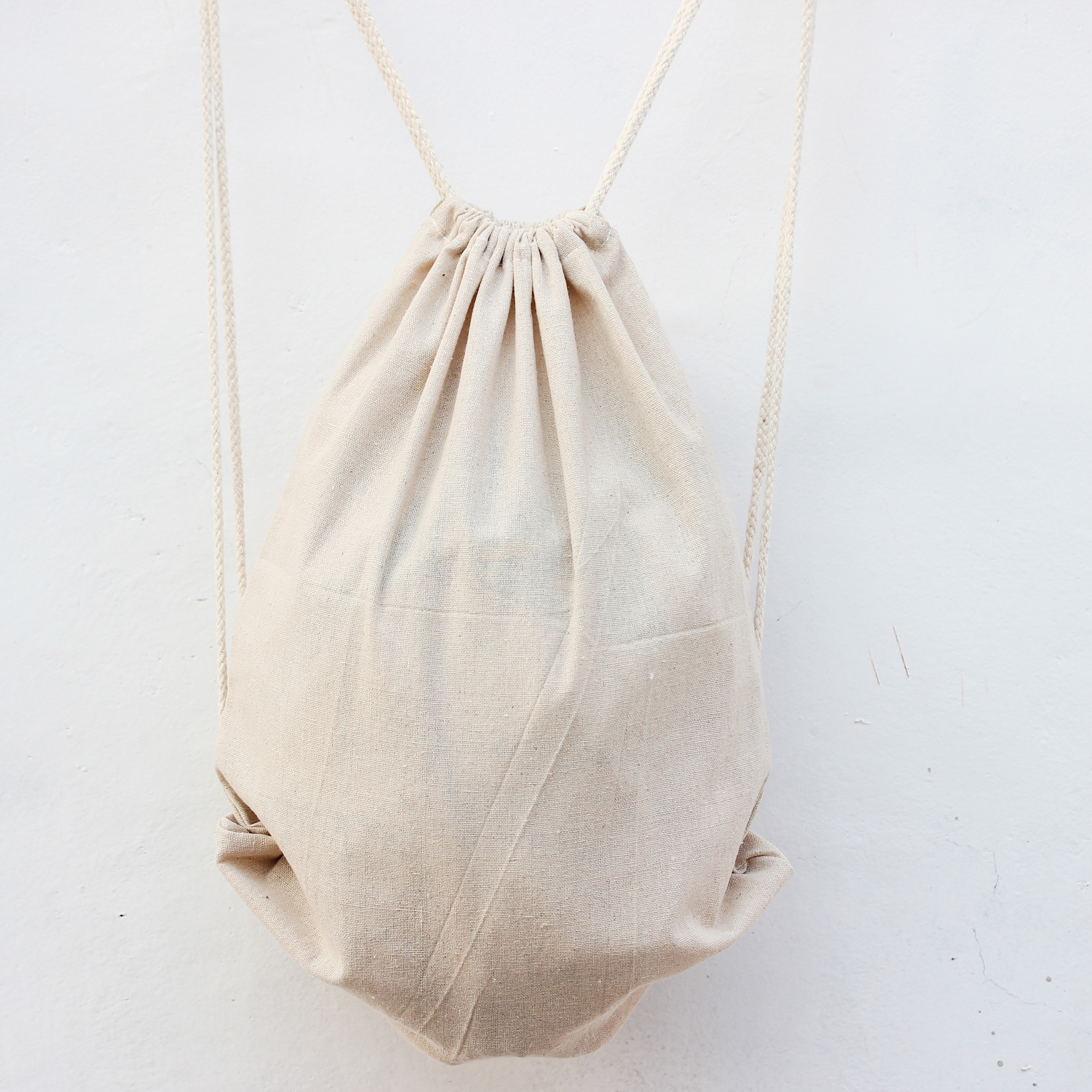 www.bagsaleusa.com : Buy Wholesale 100% Cotton Canvas Drawstring Backpack Plain Cotton Bag Custom ...