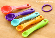5pcs set ABS pratical kitchen tools Measuring Spoon colorful baking cooking Spoons Measuring Tools oil spice