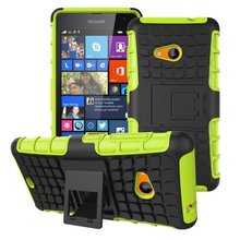 For Nokia Lumia 535 Case Hybrid TPU Hard Shockproof 2 In 1 With Stand Function Cover