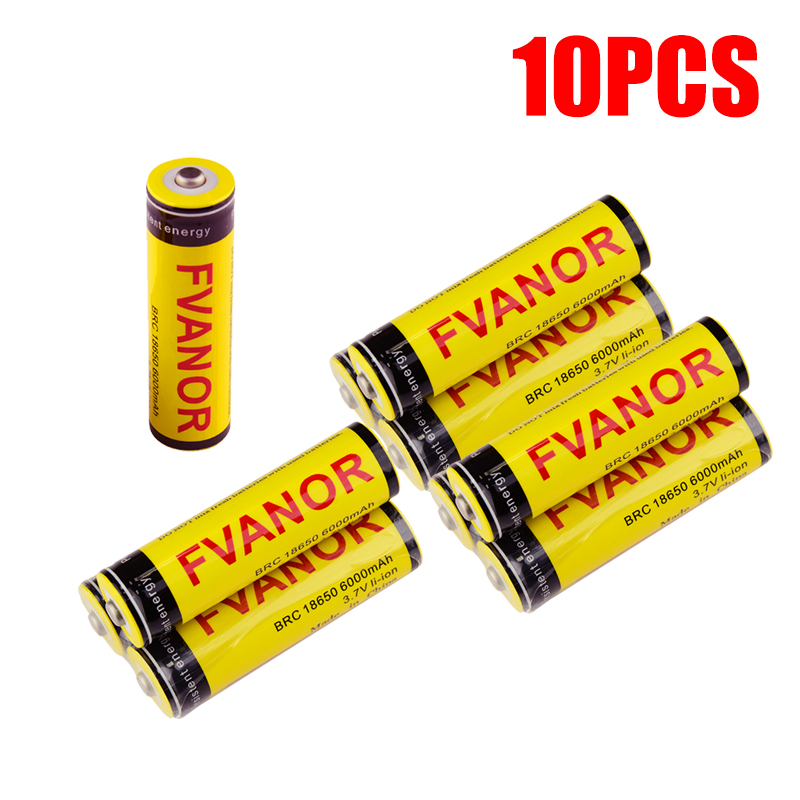 10pcs Low Price High Quality Rechargeable Li lon 18650 Batteries 3 7V 6000mah 18650 Battery For