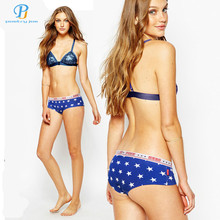 PINK HERO New Star Printed Cotton In The Back Of Waist Woman Triangle Underwear Factory Striped Star wholesale Panties Lingerie