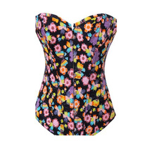 2016 New Arrival Fashion Sexy Printed Gothic Slim Bustier Steampunk Corset Plus Size S M L XL XXL