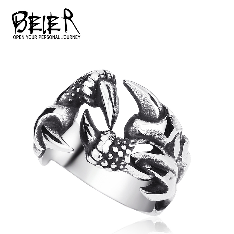 Unique Dragon Claw Ring for Men Fashion Stainless Steel Man Jewelry Biker Trendy BR2027 US size