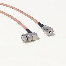 High quality low attenuation UHF Female Jack Connector Switch BNC Male Plug Right Angle Connector RG142