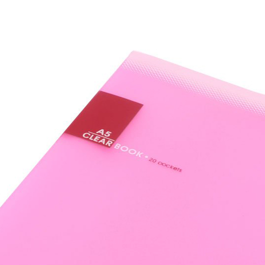 WSFS Wholesale Plastic A5 Paper 20 Pockets File Document Folder Holder, Pink