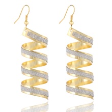 2016 New Design Hot Sales Fashion Personality Punk Classic Gold/Silver Big Spiral Pendant Earrings For Women Jewelry Accessories
