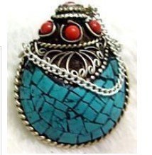 Rare Delicate Tibetan turquoise inlay snuff bottle free shipping