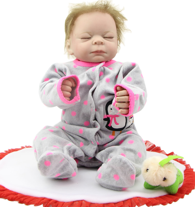 Realistic 20 Inch Doll Reborn Full Vinyl Lifelike Baby Toys Collectible Reborn Baby Doll For Girl Gift