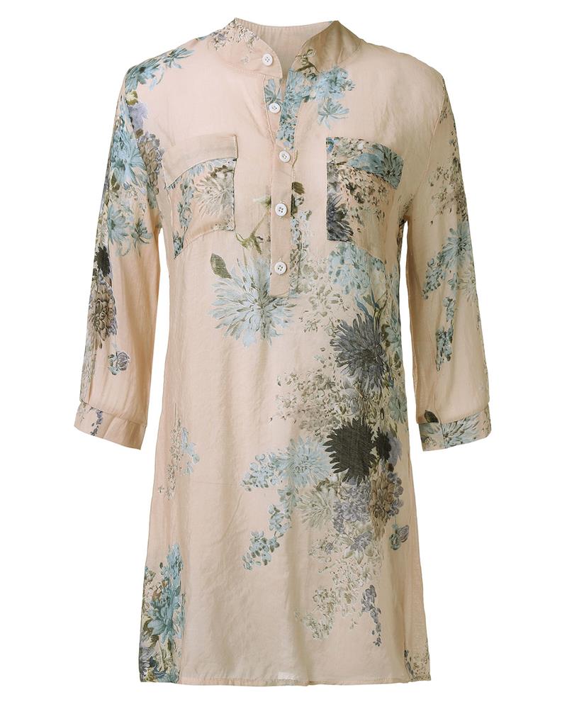 Zanzea Fashion Blusas Femininas 2018 Summer Women Blouses Blouse Casual Floral Print Long Blouse Tops Shirt Plus Size 5XL aeProduct.getSubject()