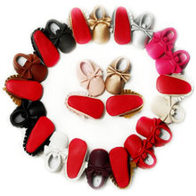Baby Moccasin Soft red sole Fashion Tassels Baby Moccasin Newborn Baby Shoes 12-colors PU leather infant Boots