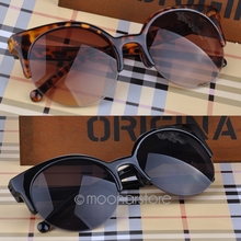 Fashion Cat Eye Sunglasses Women Eyewear Semi Rimless Sun glasses Super Round Circle Cat Eye Sunglasses