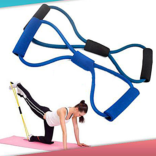 2015 New Resistance Training Bands Rope Tube Workout Exercise for Yoga 8 Type Fashion Body FitnessNo