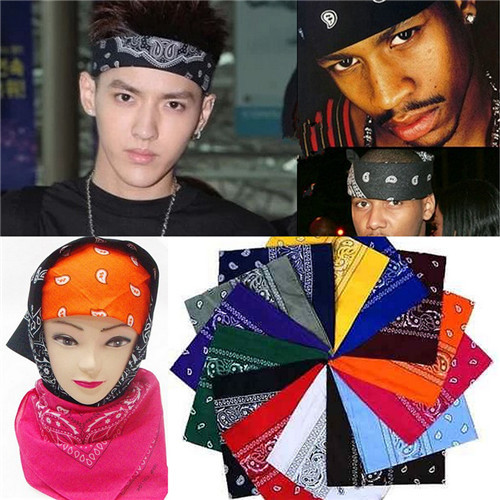 Moda Unisex Paisley Bandana Bandana Headwear cintas para el pelo bufanda cuello Wrist Wrap Headtie banda