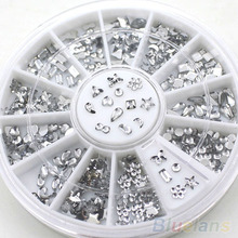 Transparent Diamante Rhinestone Crystal Nail Art Decal Tips Glitters Stickers 4CVE