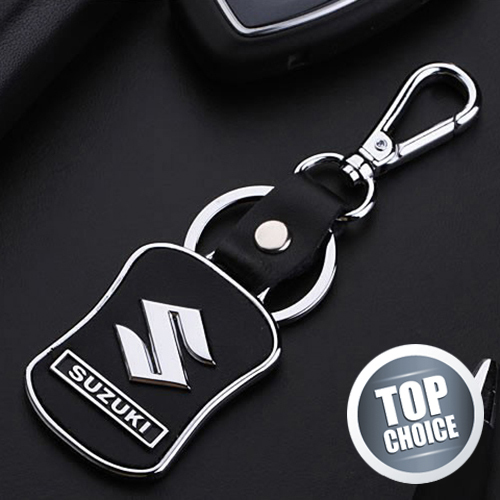 Leather Car Logo Keychain for Suzuki SX4 Swift Grand Vitara Jimny Liana: Key Holder Ring Styling Accessories Keyring Gift