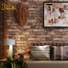 Brick Stone Wall Paper Chinese Rustic Vintage 3D PVC Exfoliator Embossed Washable WallPaper Livingroom Backdrop WallCovering 10M