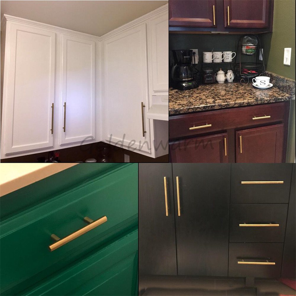 Cabinet Handles Gold Furniture Drawer Pulls Brushed Brass Cabinet