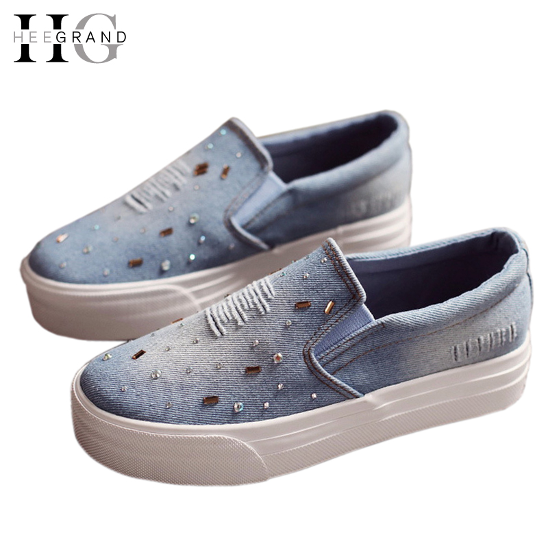 Zapatos planos mujeres 2016 para Mujer del verano Slip On Causal Denim alpargatas Diamond Flats Sapatos