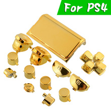 Fashion Full Buttons Mod Set Chrome Gold For Playstation 4 PS4 Controller Joystick Video Game Playstation