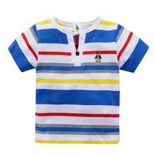 2 8Y boys t shirt Baby Clothing Litle boy Summer t shirts tees Cotton Stripes striped