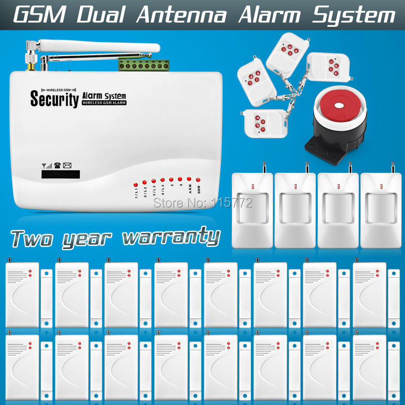 Wireless Intelligent Burglar Alarm System Dual Antenna Home Voice Security Tri-band GSM with Russia manual&Free shipping