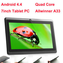 7 inch quad core android tablet pc Q88 pro Allwinner A33 android 4.4 8GB camera WIFI capacitive screen cheapest