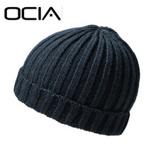 OCIA 2016 Autumn And Winter Hat Men’s Knit 100% Acrylic Hat Crochet Beanies Casual Cap Winter Hiphop Covering Cap Knitted Hat