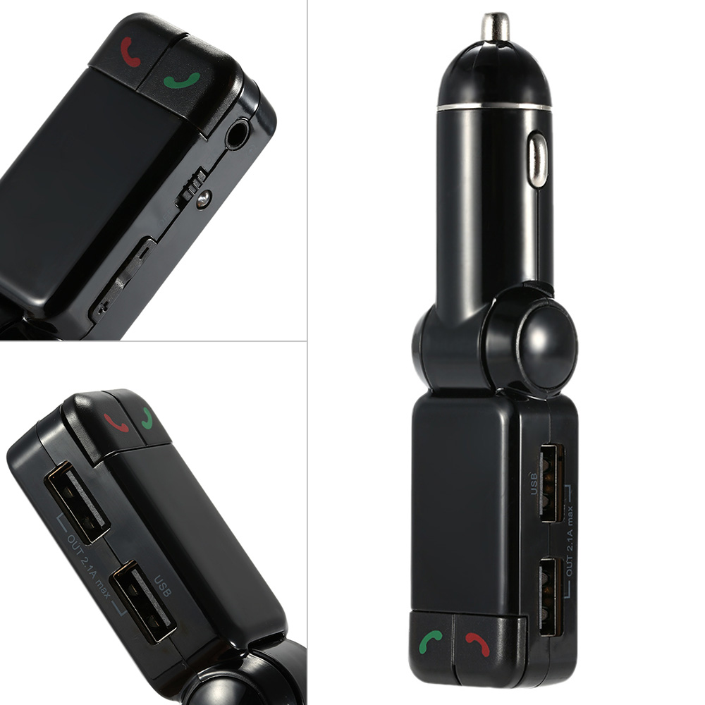 Wireless Bluetooth AUX Car Charger Dual USB FM MP3 WMA AUX Audio Music