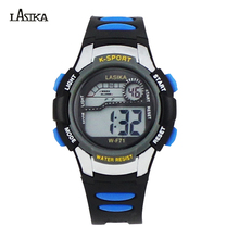 Estilo deportivo Lasika marca Multicolor niños resistentes al agua despertador estudiante reloj adultos y niños LED Digital deportes de pulsera