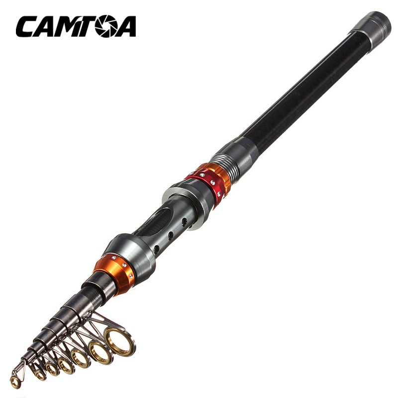 CAMTOA 2.7M 8.86FT Carbon Fiber Portable Telescope Fishing Rod Travel Spinning Outdoor Sports Fishing Pole