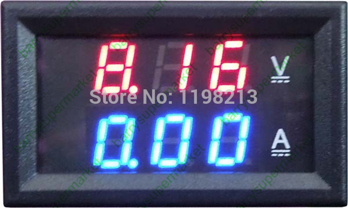 5pcs DC 100V 100A Voltage Voltmeter Ammeter 2 in1 DC Volt Amp Dual Display Panel Meter Red Blue Digital LED+Current Ampere Shunt