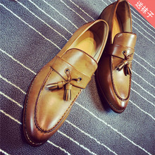 Tidog Fashion tassel carved male casual leather male wedding shoes
