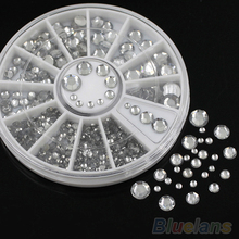 6 Size 300pcs Nail Art 3D Crystal Glitter Rhinestone Tips Decoration Wheel 00TF