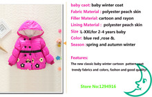 hot sale 1pcs retail Girl spring autumn winter outerwear children clothing girl jackets coat girl s