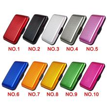 New Free Shipping Womens Mens Aluminum Metal Wallet Business ID Credit Card Case Stripe Box Holder