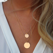 Aonani Double Layered Gold Sequin Double Strand Necklace,Layering Disc , Boho Necklace, Beach Jewelry  XY-N505