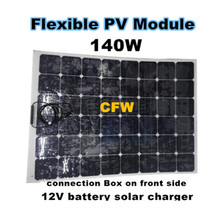 Whole sale bendable 140Watts solar panel, solar power supply charge for 12V battery. with 0.9M cable and MC4 connector.