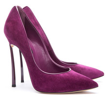 Brand Women Pumps High Heels Fashion Pointed Toe Shoes Woman High Heels 10CM Purple Shoes Pumps Ladies Wedding Shoes FS-0058