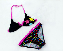 2015 New Summer Bathing Suit Girls split Two pieces Swimwear Children Cute Star Pattern Split Bikini