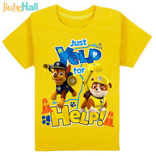Hot Sale 2016 Cartoon “Dogs” T-shirts Short Sleeve Baby Children Cotton Tees Camiseta Patrulla Canina Children’s Clothes CLB063