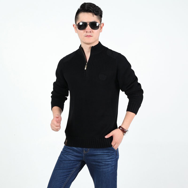AFS JEEP Autumn Spring Men Cotton Knitted Slim Fit Sweaters 2015 Stand Collar Casual Plus Size Pullover High Quality Sweaters (4)
