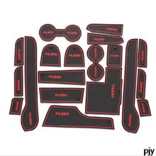 Sport gate slot pad non slit mat car accessories 19pcs for FOR Pajero 2013 2014 2015