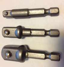 Free shipping 3PCS 1 4 quick change to1 4 3 8 1 2 50mm Hex Shank