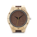 BOBO BIRD Bamboo Watches for Men Handmade Wood Watch with Wood Grain Leather Watches 3Bar Water